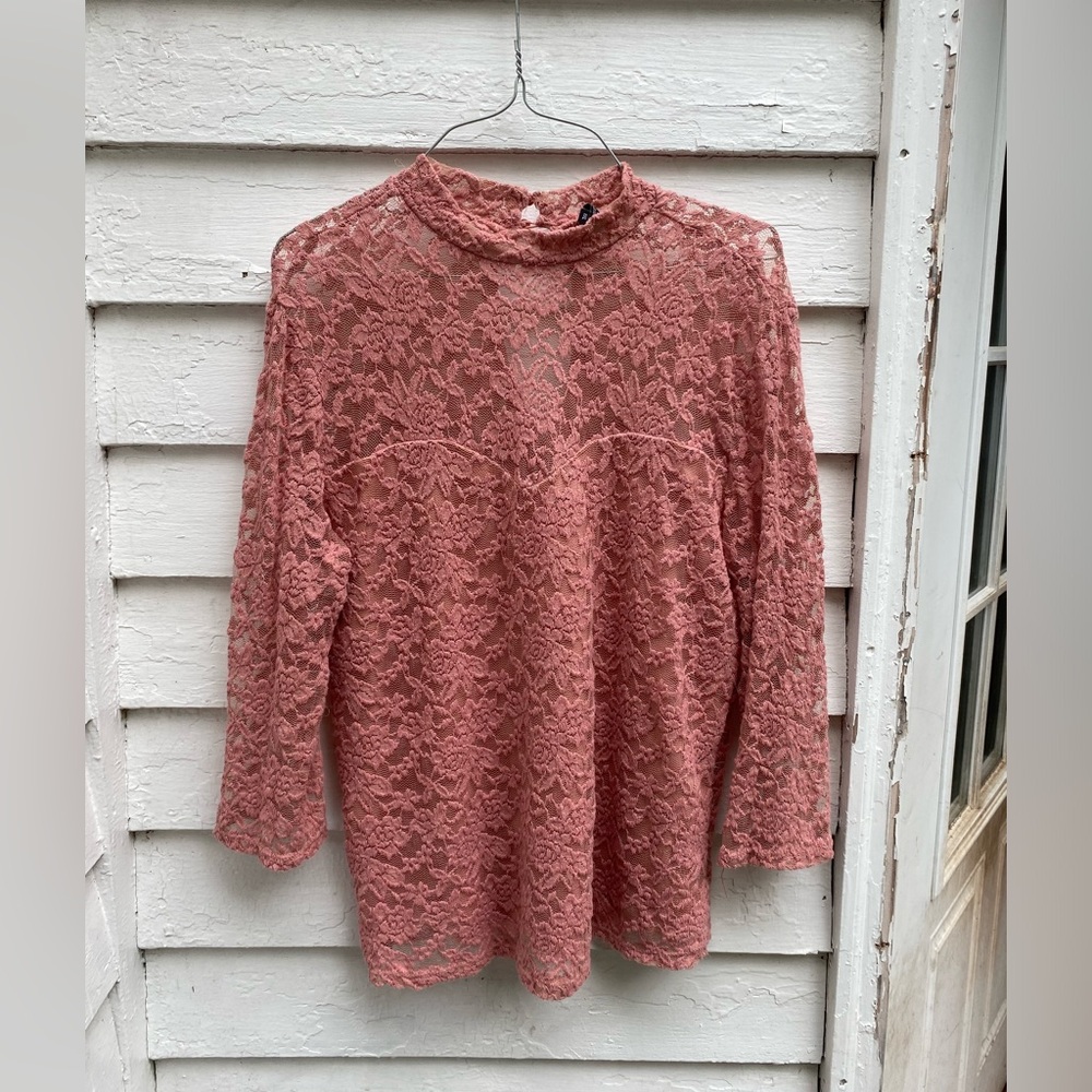 Ambiance Dusty Pink Lace Top